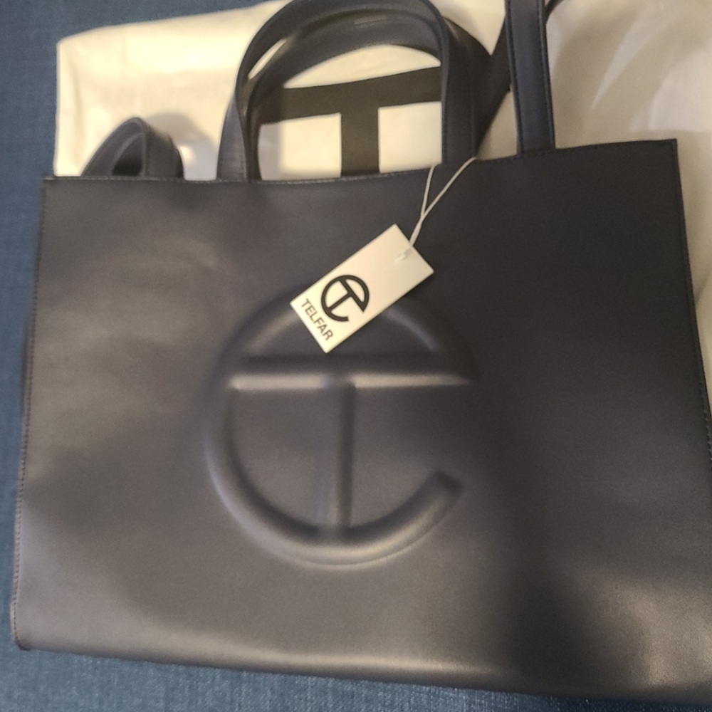 Navy Telfar Shopper Bag
